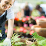 Smiling plant nursery worker